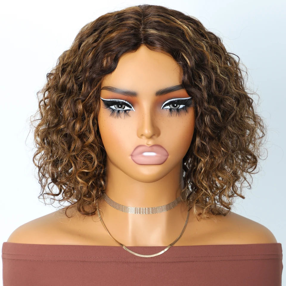 Sleek Short Curly Bob Wig