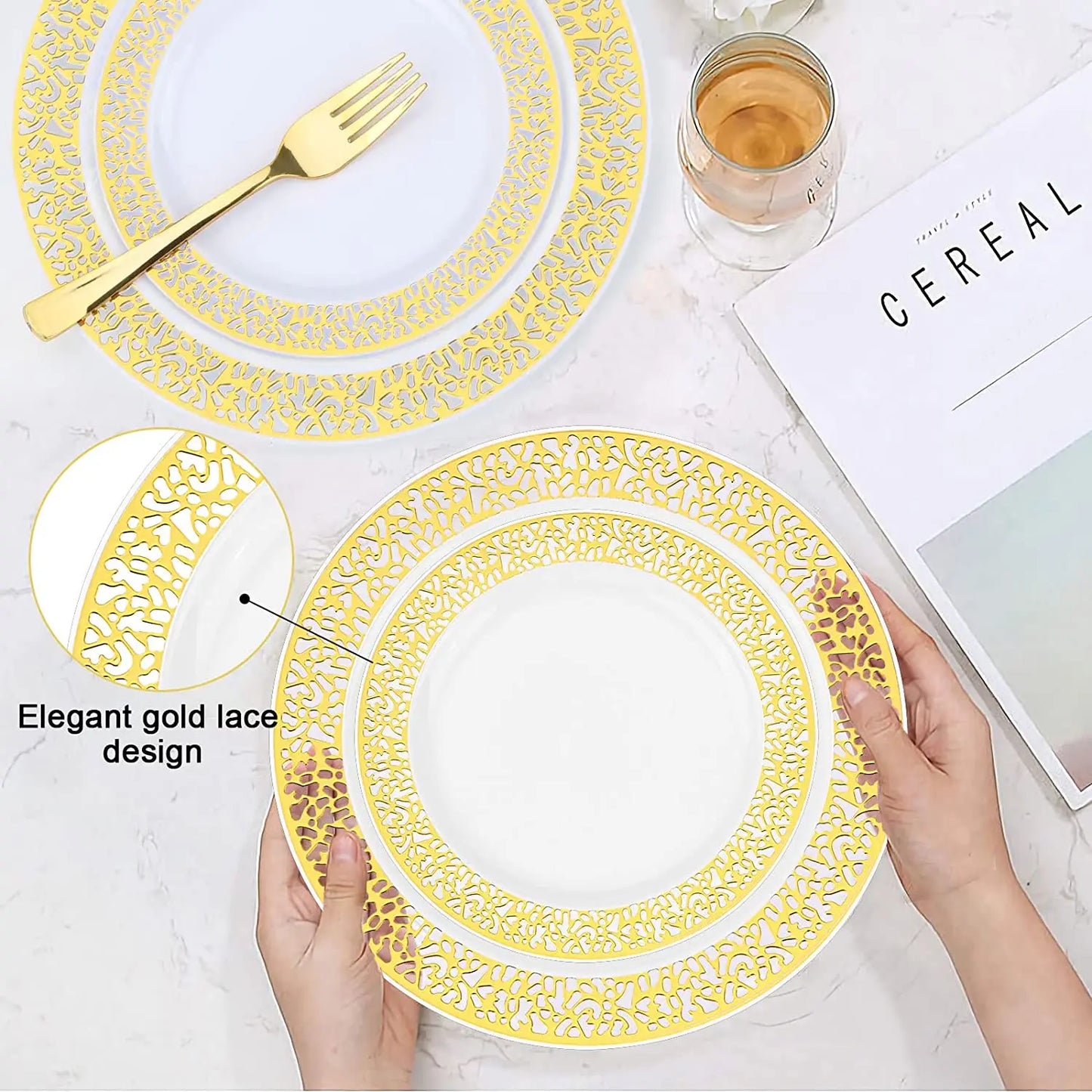 Gold Plastic Party Plate Set