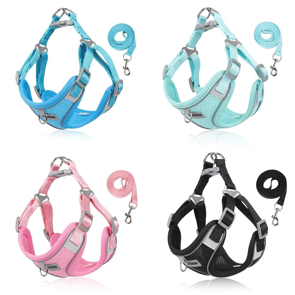 Reflective Pet Harness Leash Set