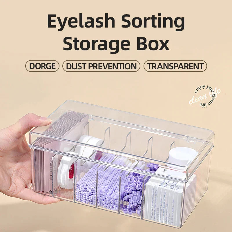 Transparent Eyelash and Swab Organizer