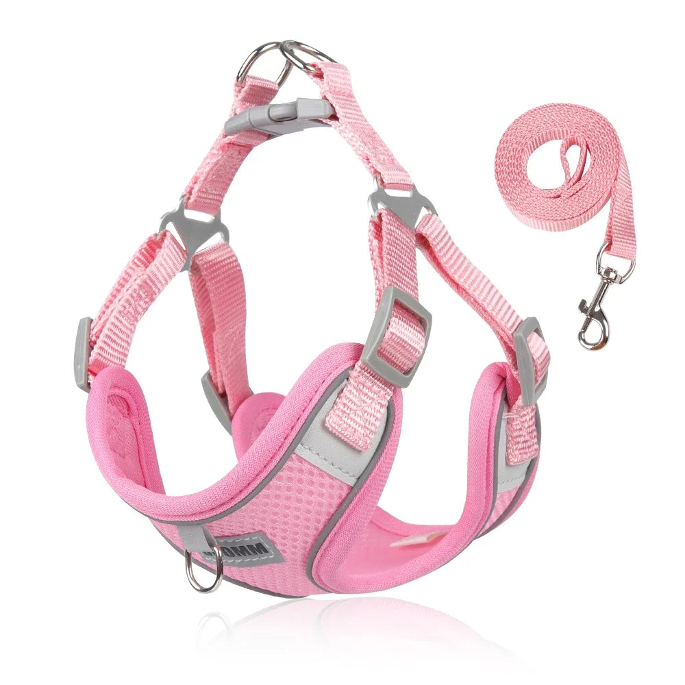 Reflective Pet Harness Leash Set