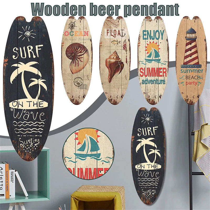 Vintage Wooden Beach Sign