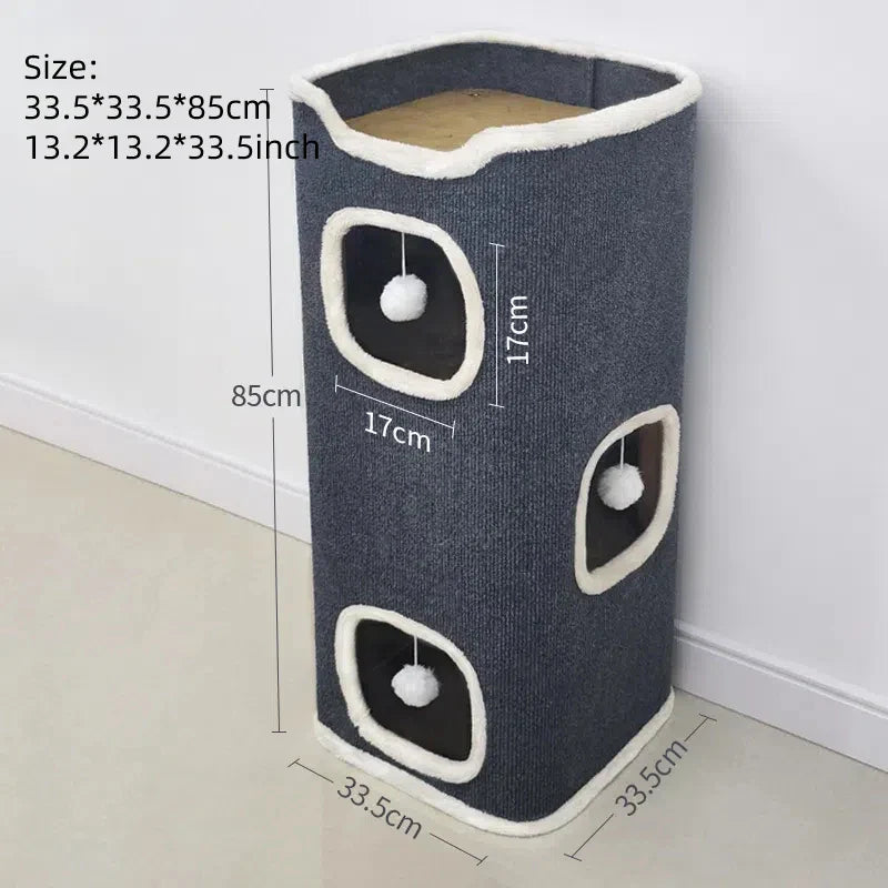 3-Tier Covered Cat Bed