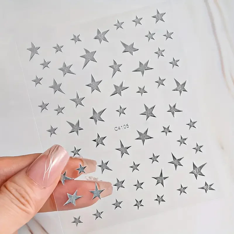 3D Metal Starburst Nail Stickers