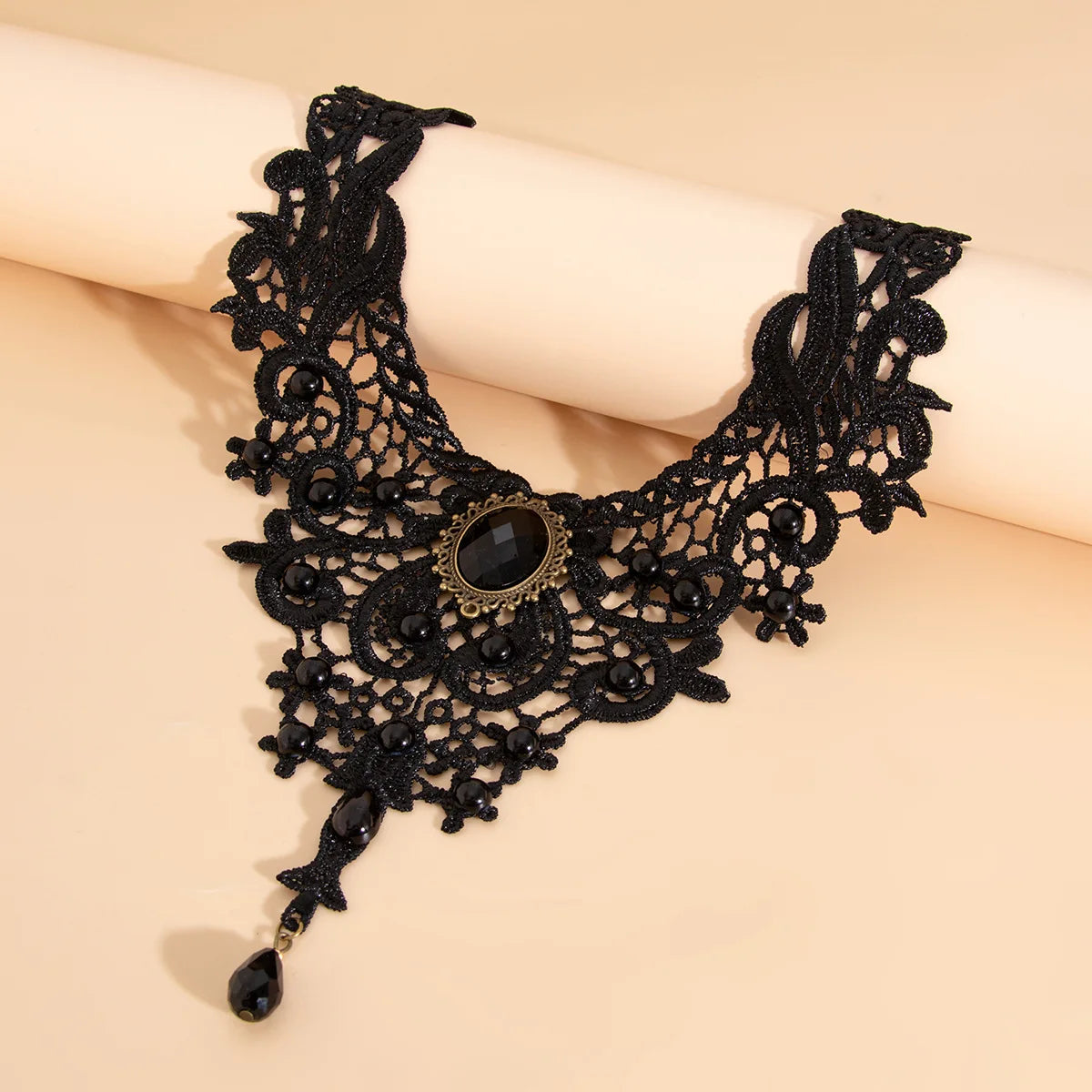 Vintage Gothic Black Lace Necklace