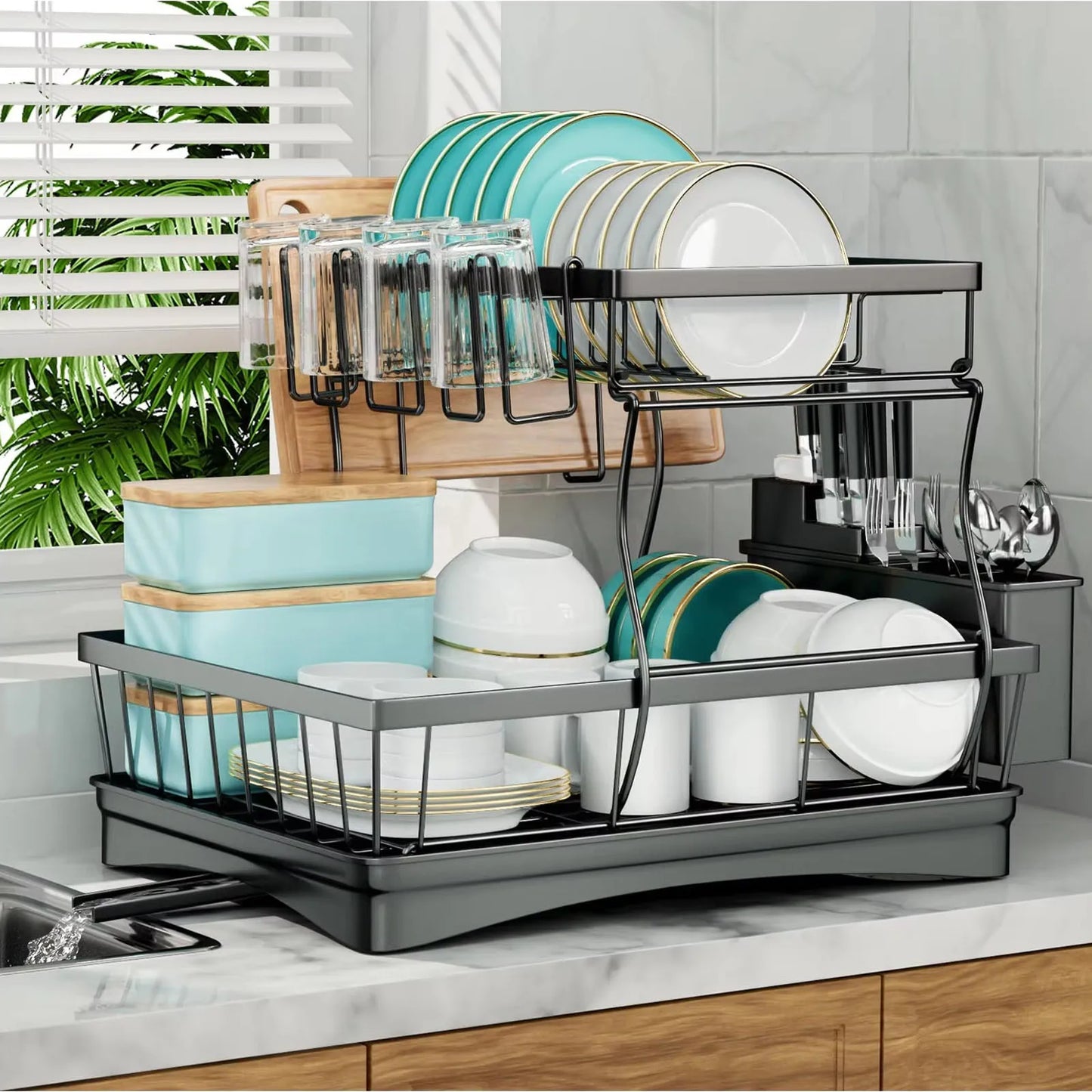 Large 2-Tier Dish Rack