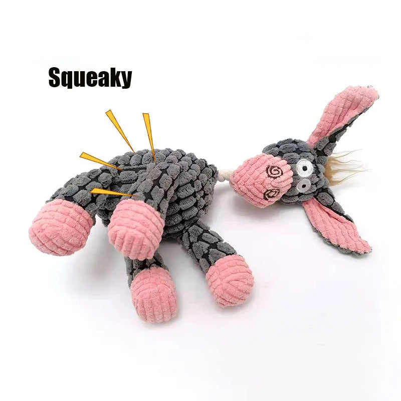 YOUSE Corduroy Donkey Dog Chew Toy