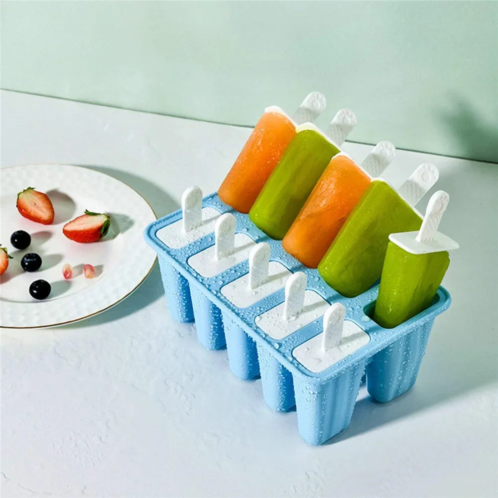10-Piece Silicone Popsicle Molds