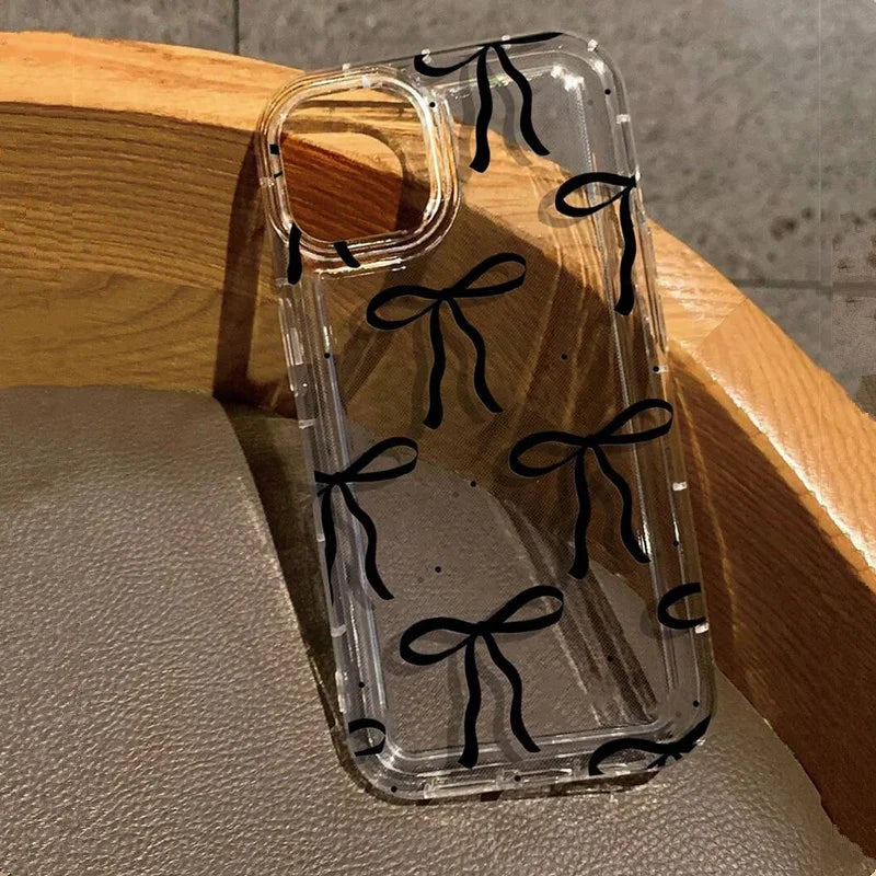 Cute Pink Heart Bow iPhone Case