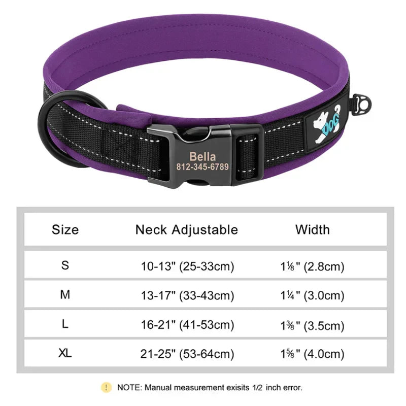 Reflective Personalized Nylon Dog Collar