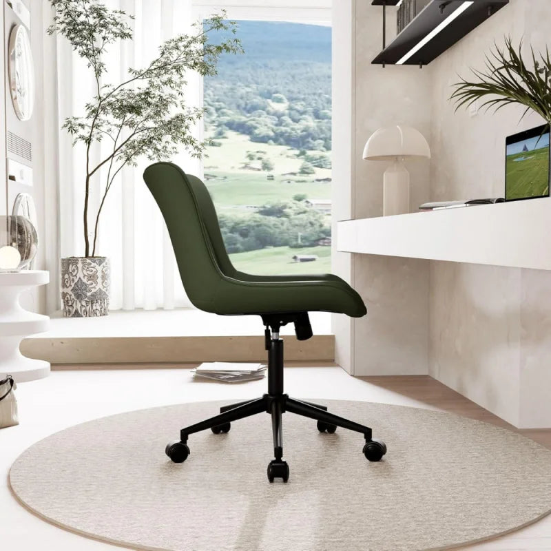 Modern Armless PU Office Chair