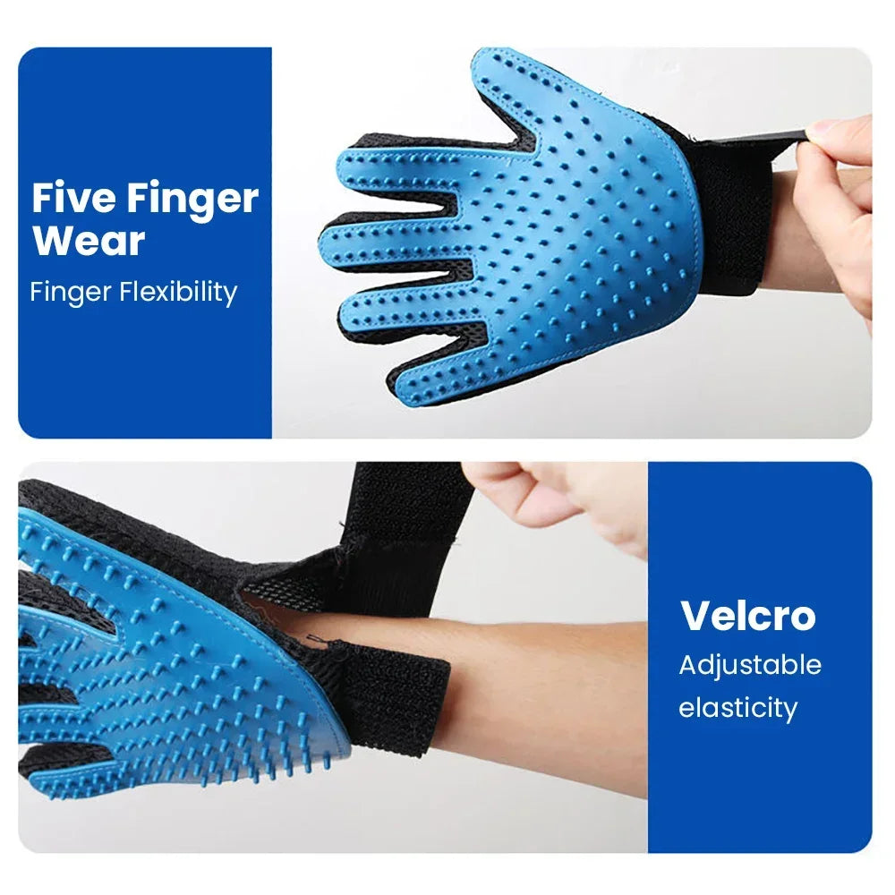 Rubber Dog Grooming Hair Gloves