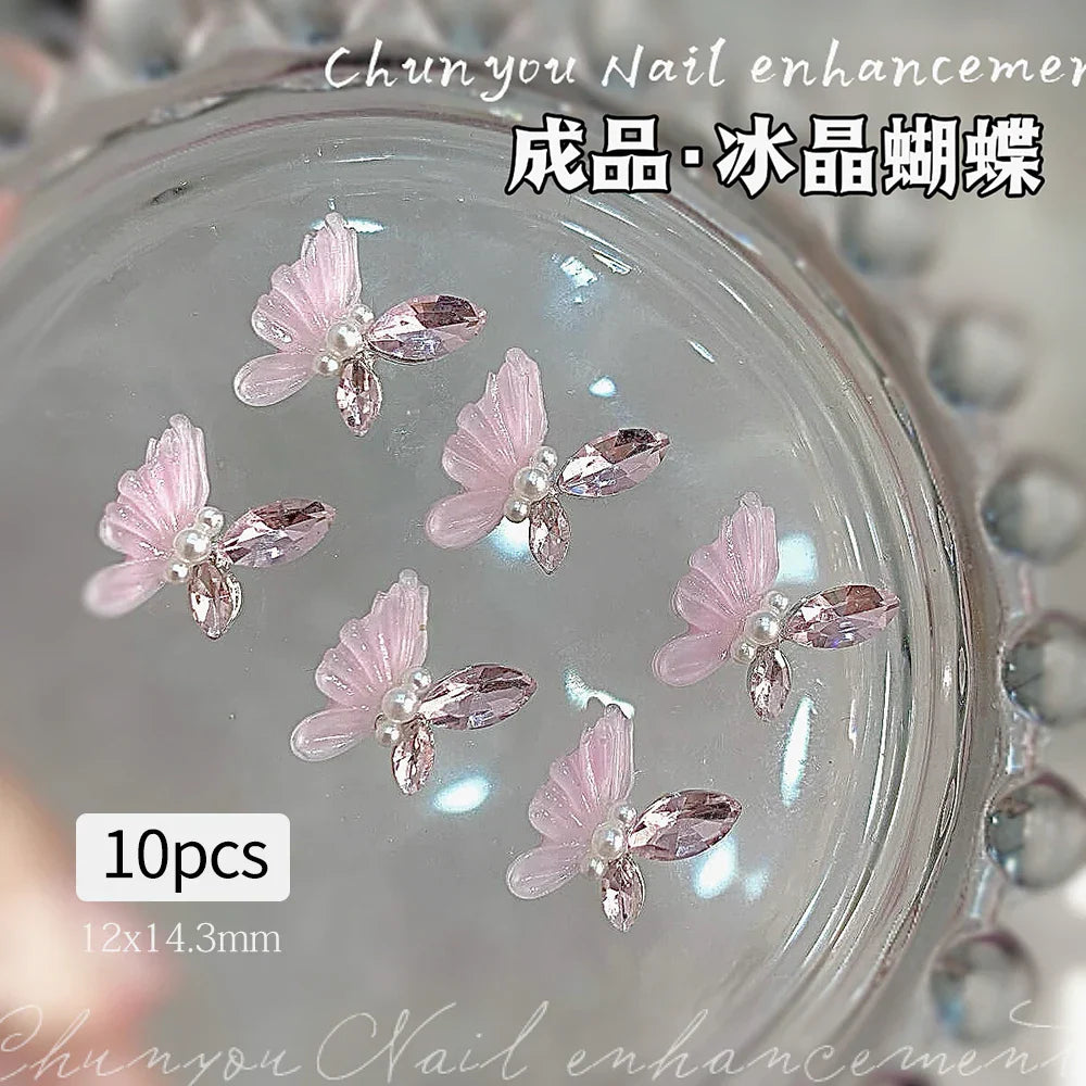 Gold/Silver Butterfly Nail Charms