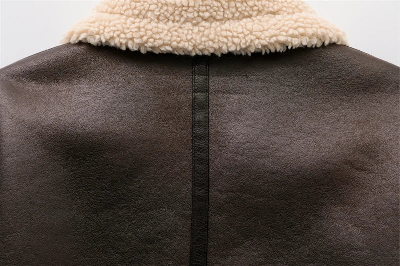 Vintage Warm Faux Shearling Jacket