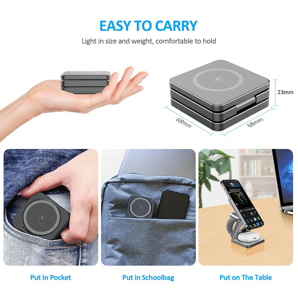 3-in-1 Foldable Magnetic Charger