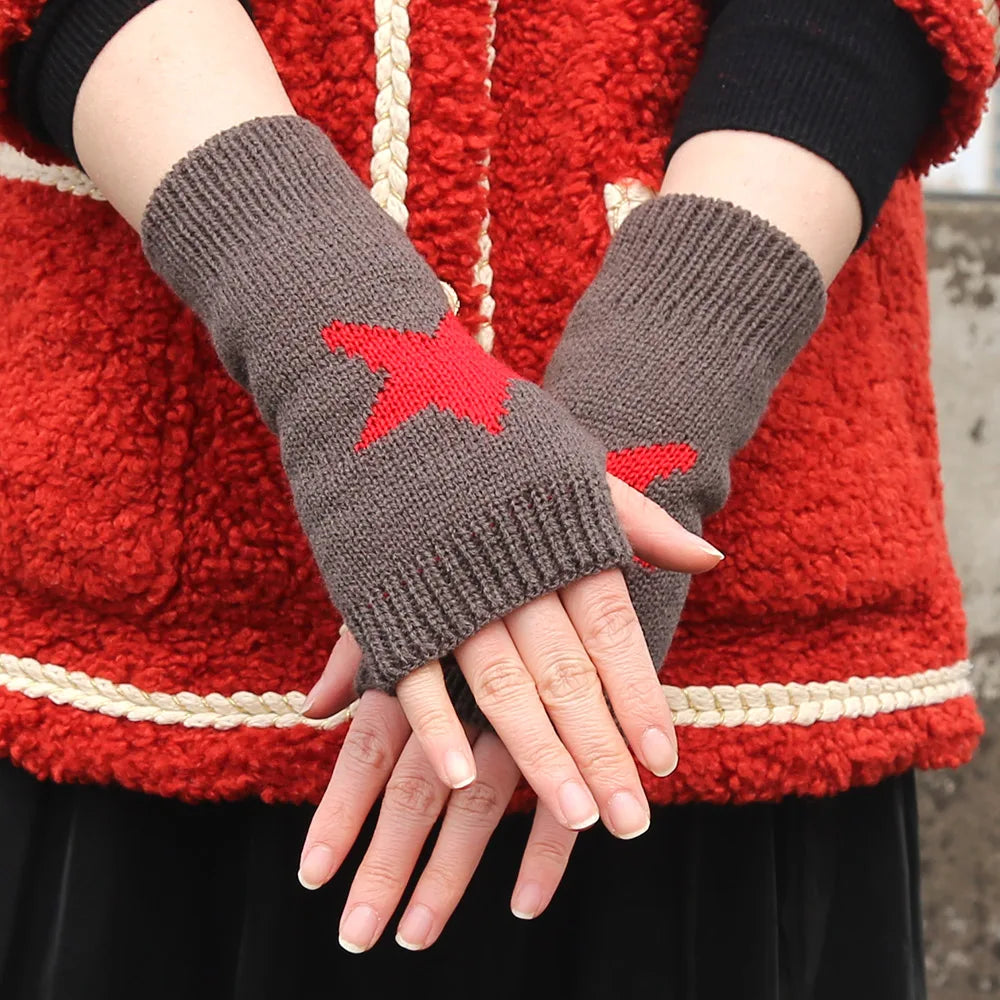 YOSEMZBA Women’s Knitted Fingerless Gloves