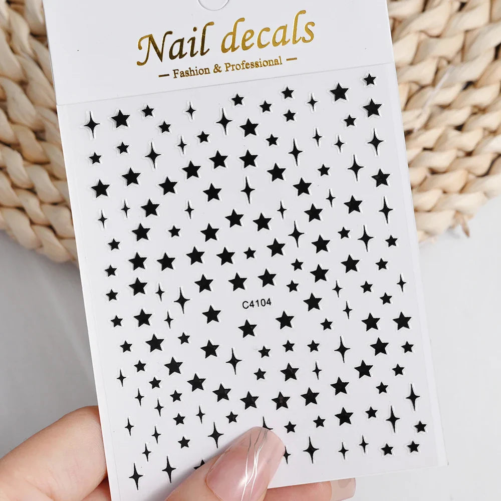 3D Metal Flame Nail Stickers