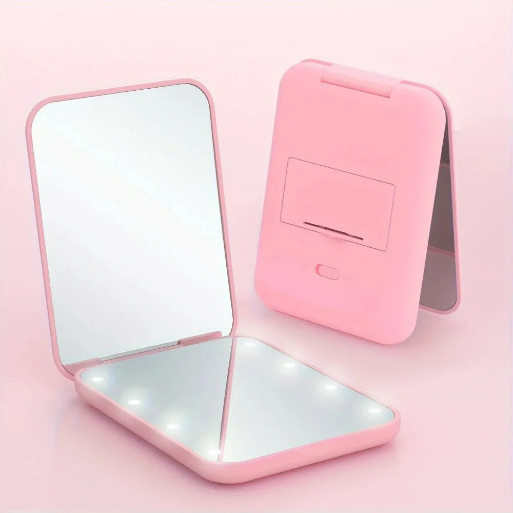 LED Compact Folding Makeup Mirror