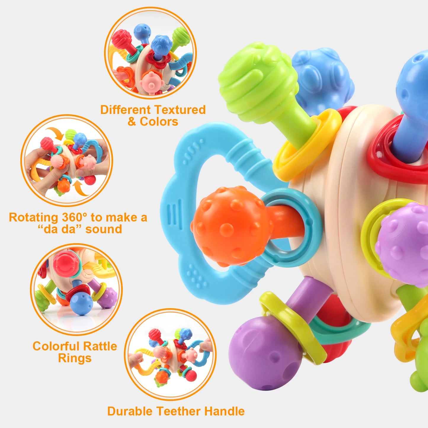 Silicone Baby Rattle Ball