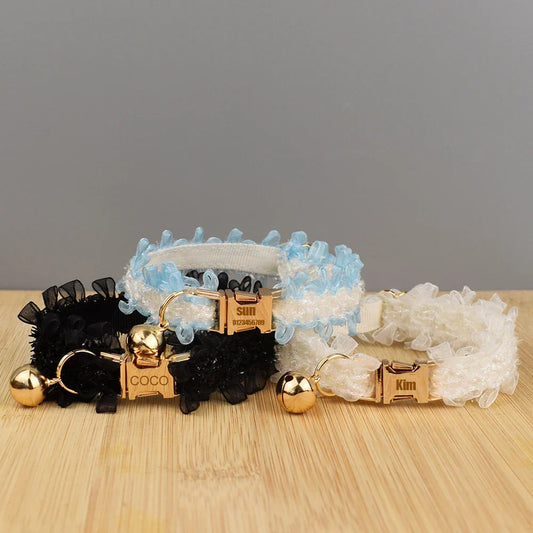 Personalized Lace Cat Adjustable Collar
