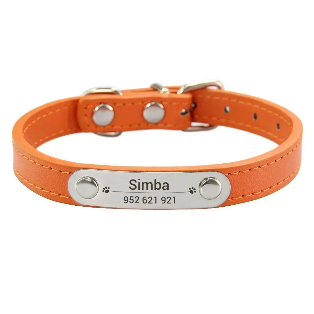 Personalized PU Leather Dog Collar
