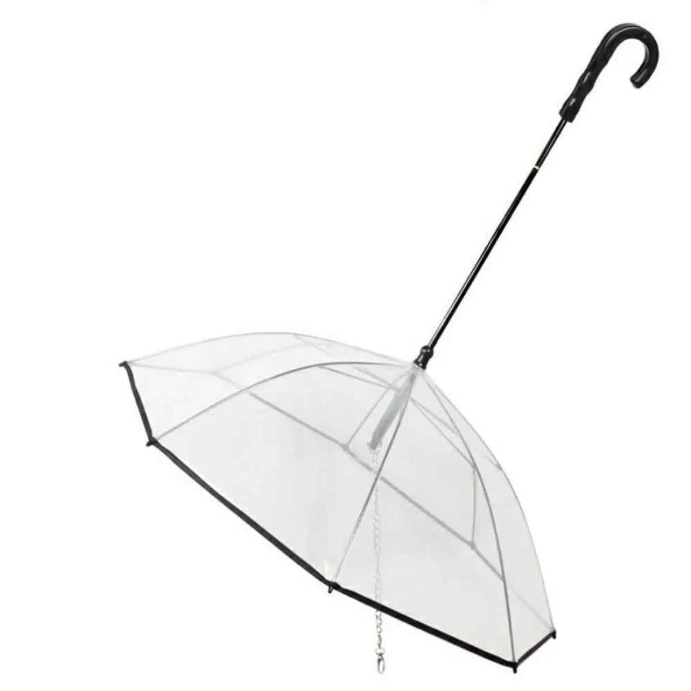 Clear Dog Umbrella with Leash