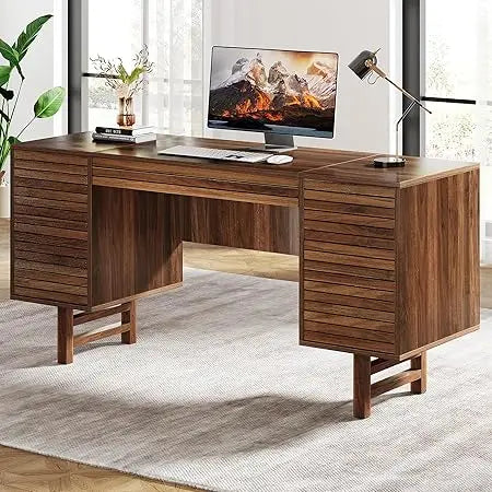 59-Inch Rustic Executive Desk