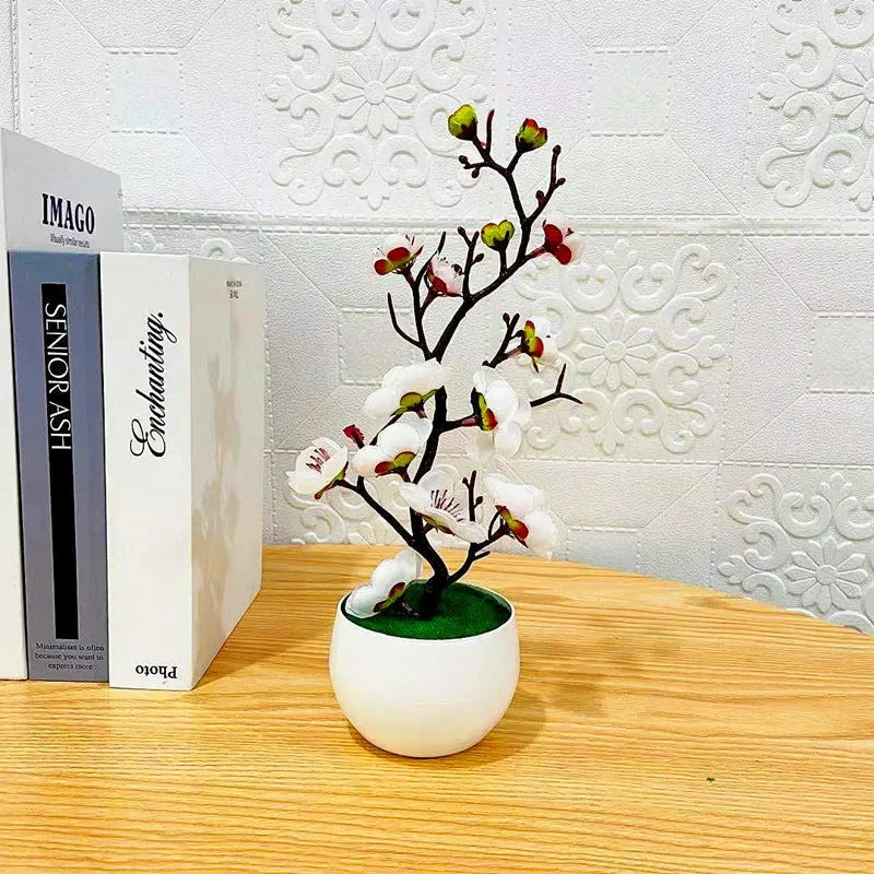Artificial Plum Flower Pot