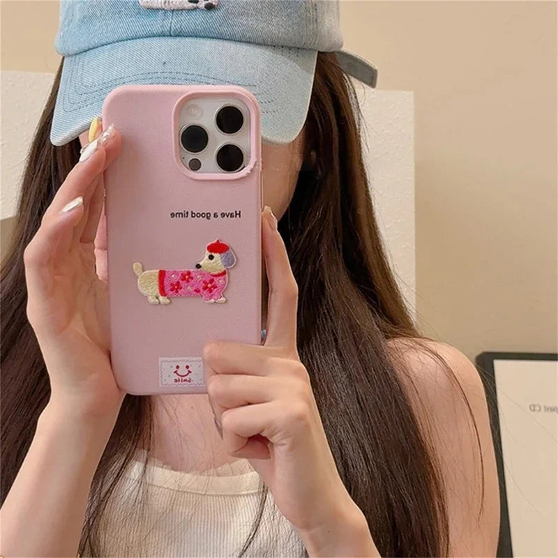 Korean Cute Dachshund Phone Case