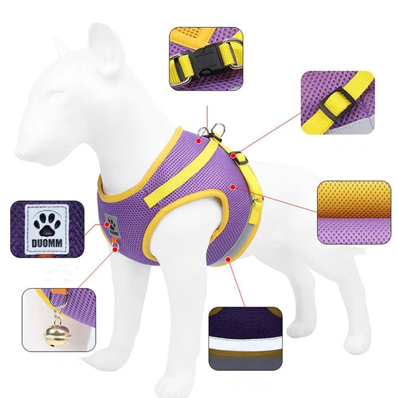No-Pull Soft Dog Harness Set