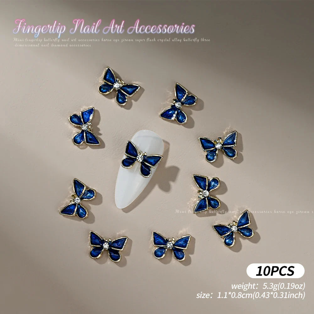Gold/Silver Butterfly Nail Charms