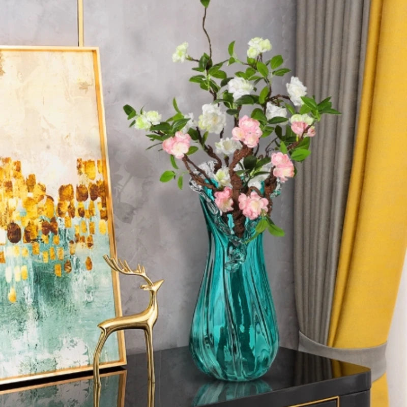 Luxury Blue Glass Vase