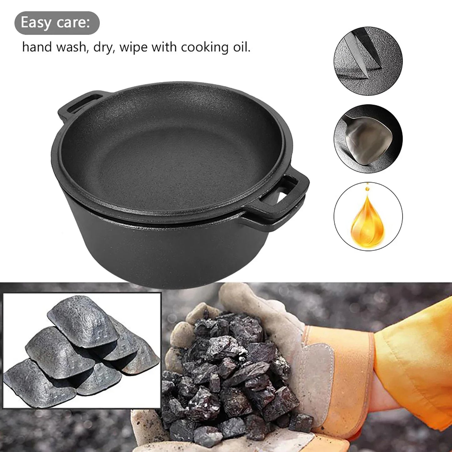 2-in-1 Cast Iron Cooker