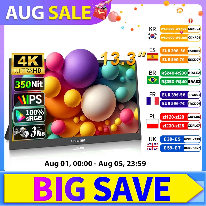HGFRTEE 13.3" 4K Monitor