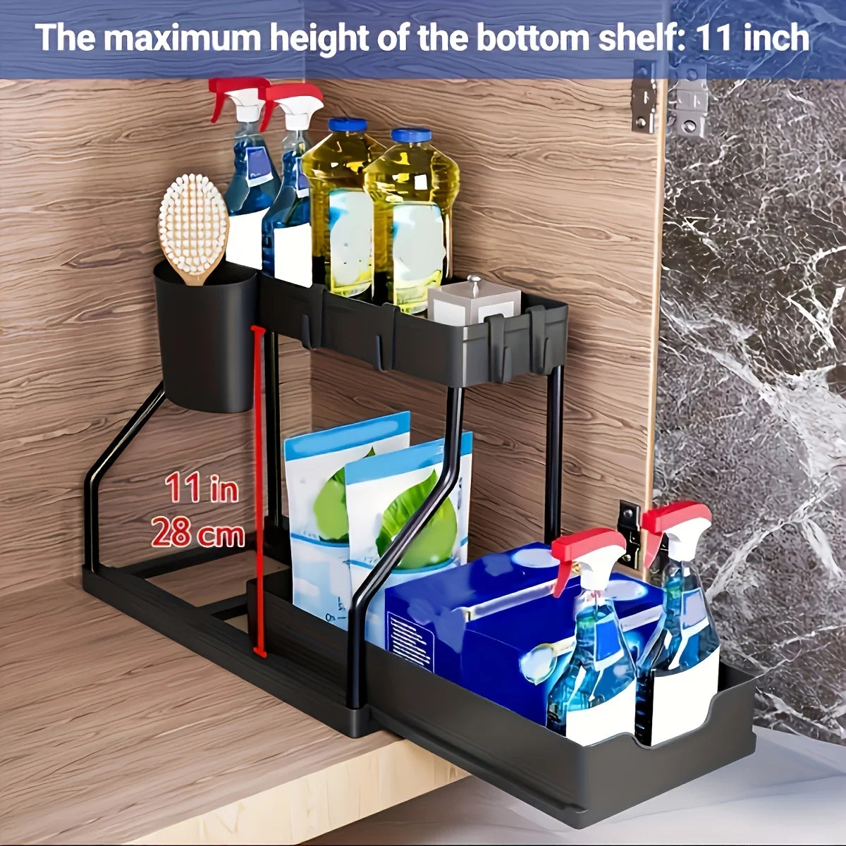 Space-Saving 2-Tier Pull-Out Organizer