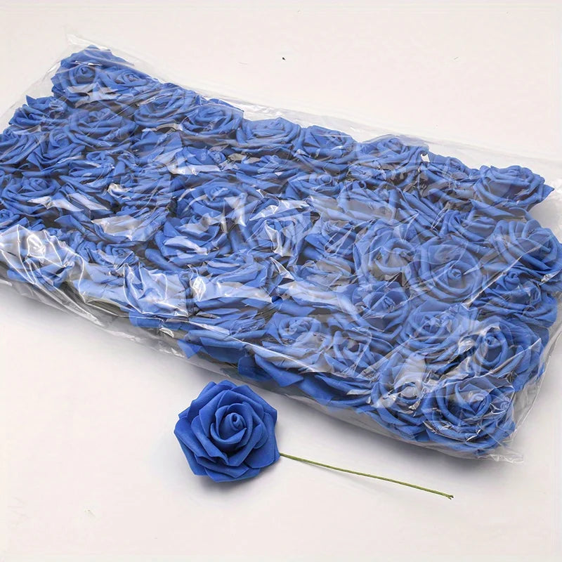 White PE Rose Flower Heads