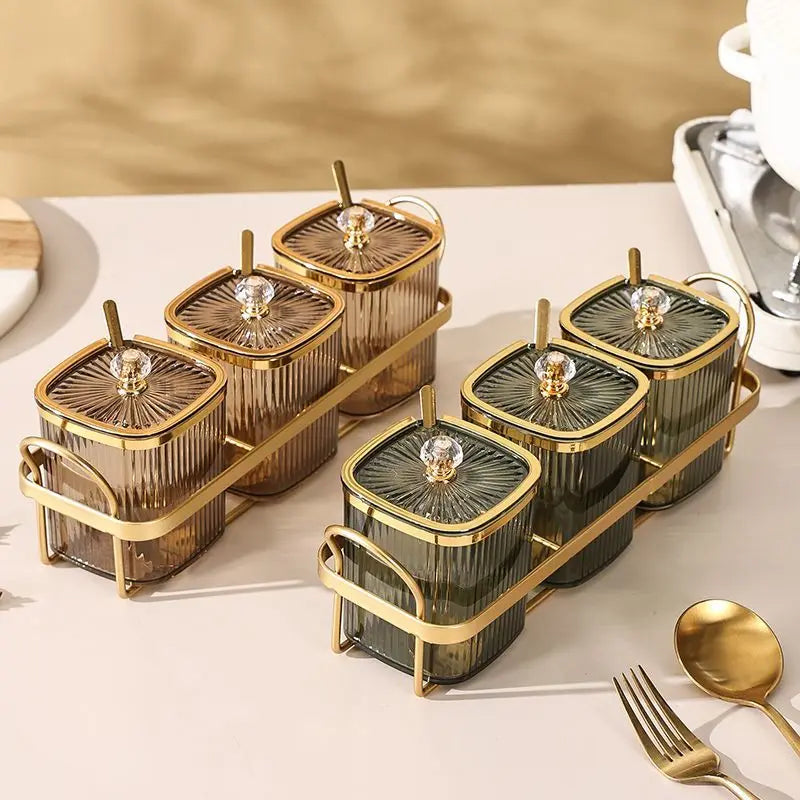 Luxury Gold Spice Jar Set