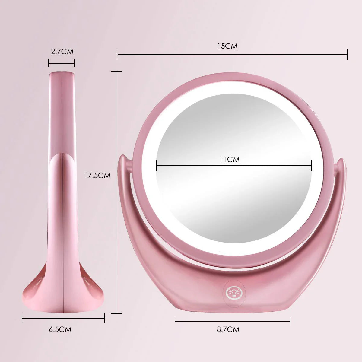 Rechargeable Double-Sided Makeup Mirror