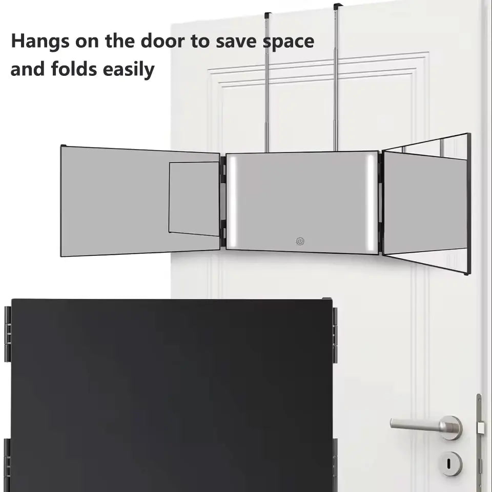 LED Trifold Self-Haircut Mirror