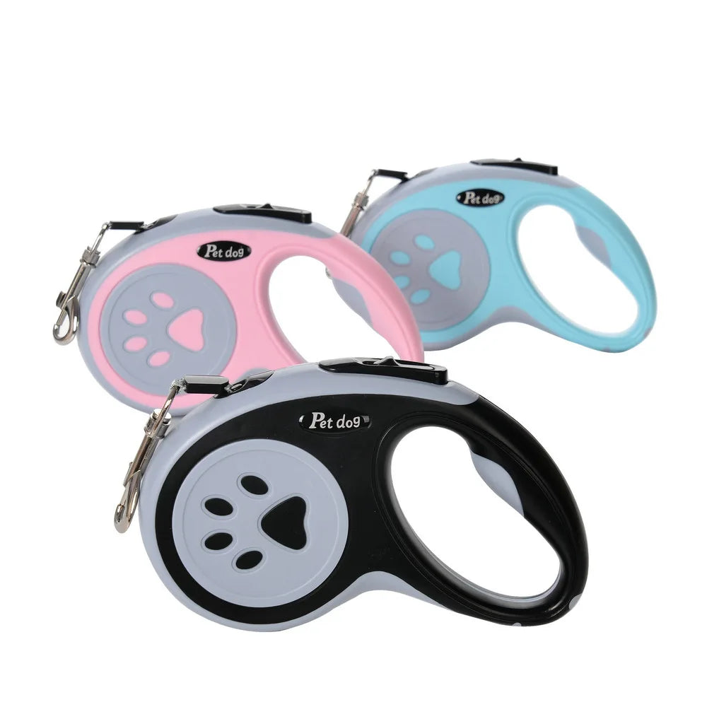 Retractable Bone Paw Print Leash