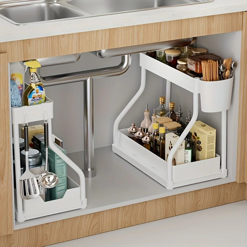 Space-Saving 2-Tier Pull-Out Organizer