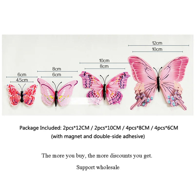 3D Butterfly Wall Stickers Set