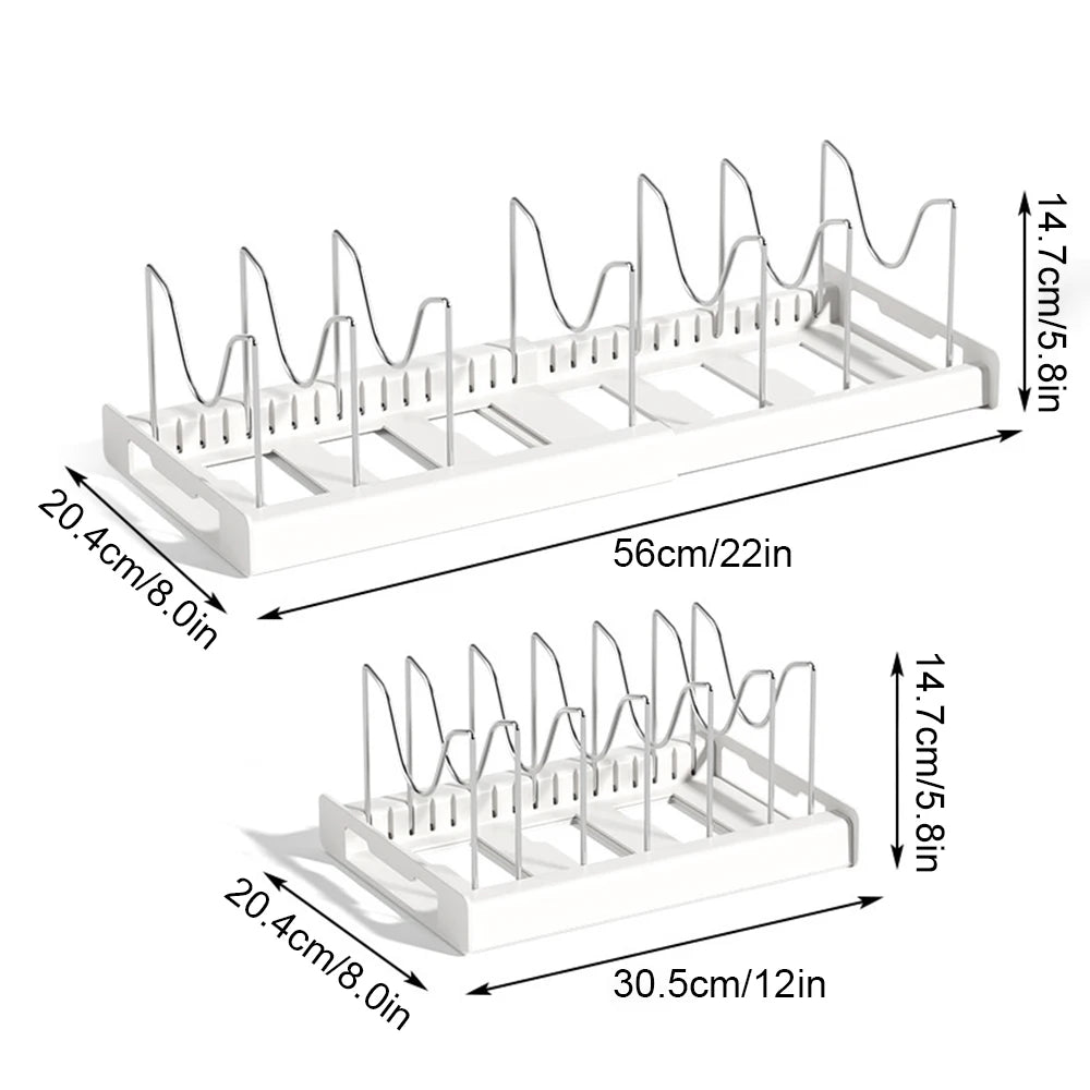 Expandable Pot & Pan Rack Organizer