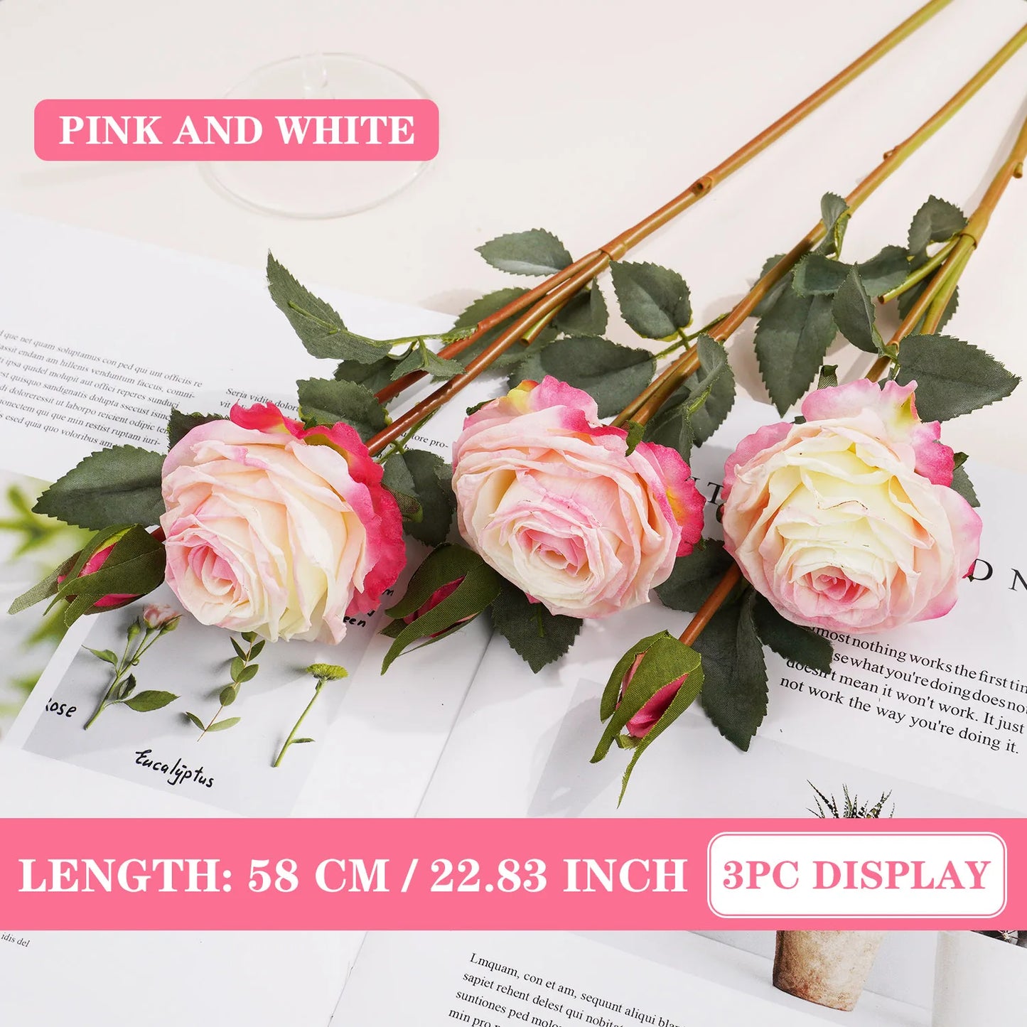 Artificial Red Rose Branch