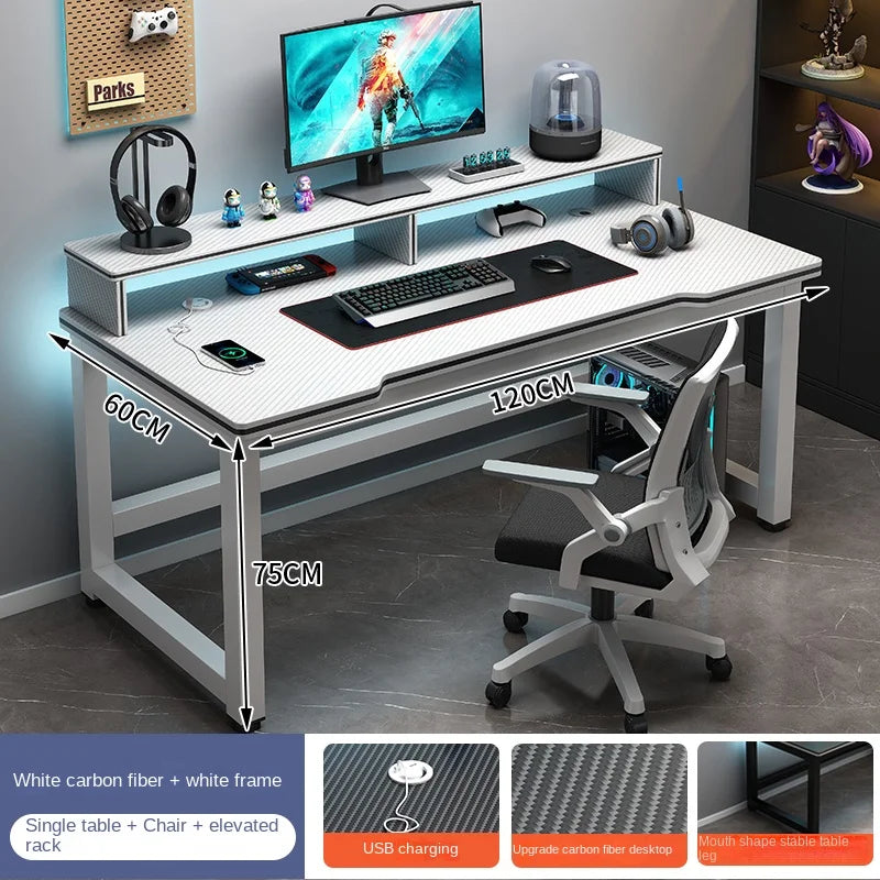 OLOEY European Black Metal Computer Desk