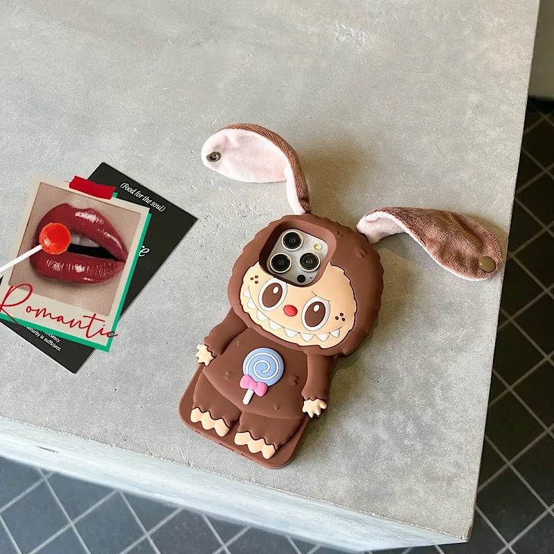 3D Plush Ear Pulling iPhone Case