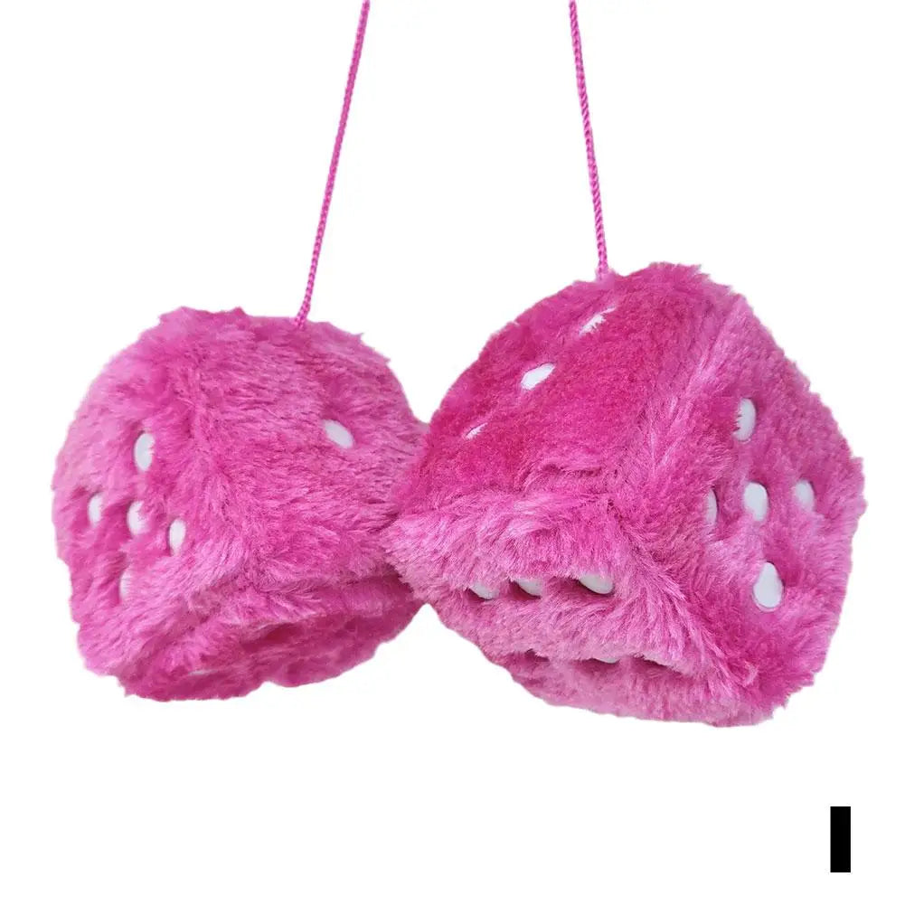 Plush Dice Car Ornament Pendant