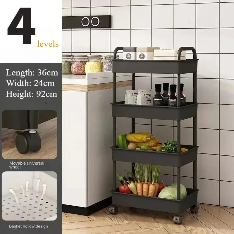 Multi-Layer Movable Storage Cart