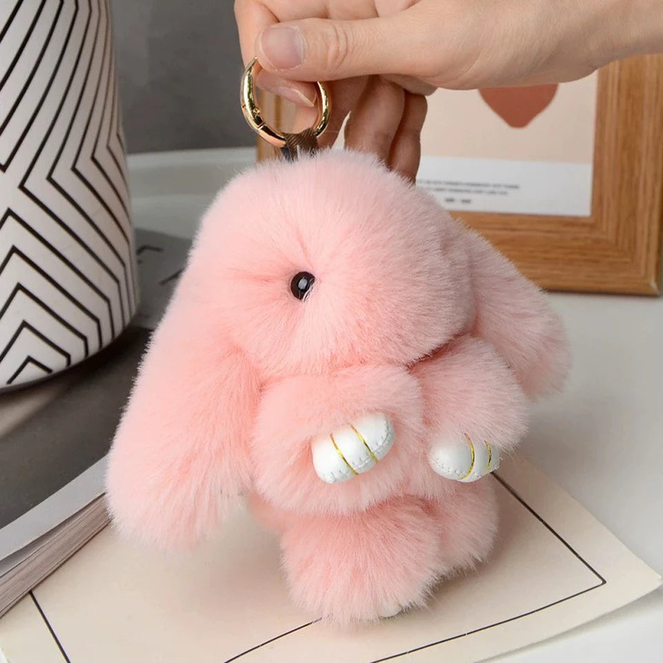 ZAKOL Fluffy Rabbit Pompon Keychain