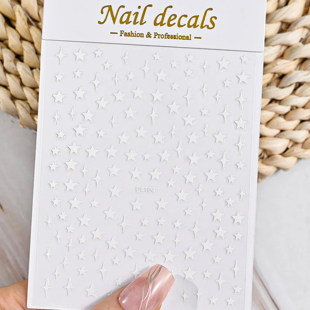 3D Metal Flame Nail Stickers